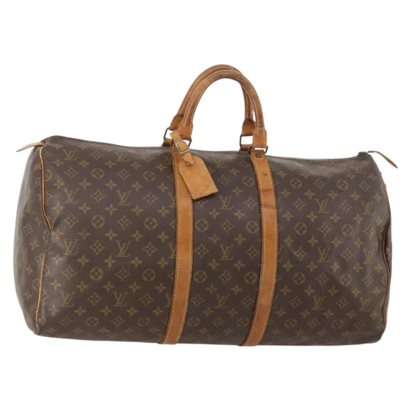 LOUIS VUITTON Monogram Keepall 55 Boston Bag M41424 LV Auth bs34787