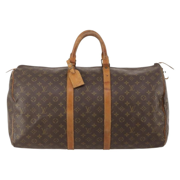 LOUIS VUITTON Monogram Keepall 55 Boston Bag M41424 LV Auth bs34787