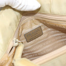 PRADA Hand Bag Nylon Beige Silver Auth bs34795-19