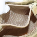 PRADA Hand Bag Nylon Beige Silver Auth bs34795-29