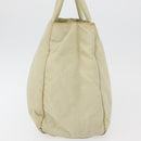 PRADA Hand Bag Nylon Beige Silver Auth bs34795-3
