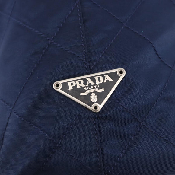 PRADA Tote Bag Nylon Navy Silver Auth bs34796