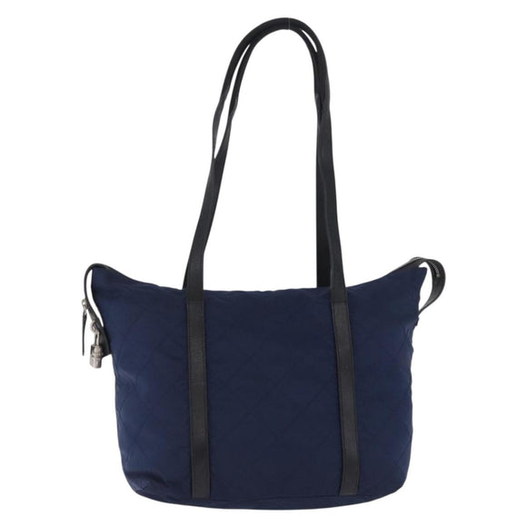 PRADA Tote Bag Nylon Navy Silver Auth bs34796