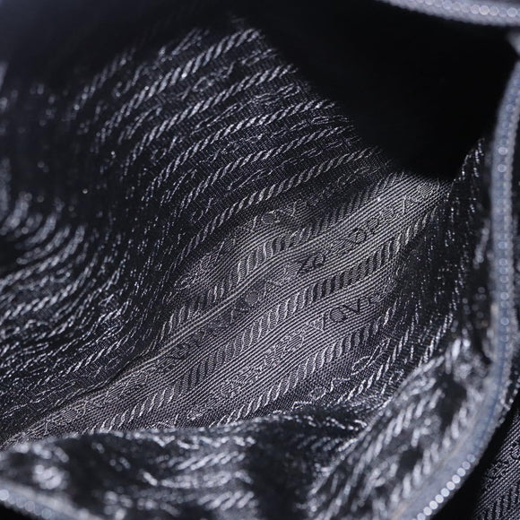 PRADA Tote Bag Nylon Navy Silver Auth bs34796