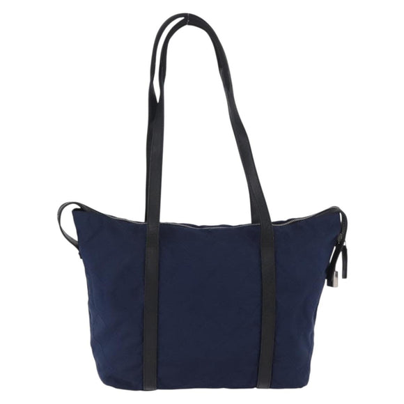 PRADA Tote Bag Nylon Navy Silver Auth bs34796