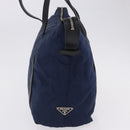 PRADA Tote Bag Nylon Navy Silver Auth bs34796-3