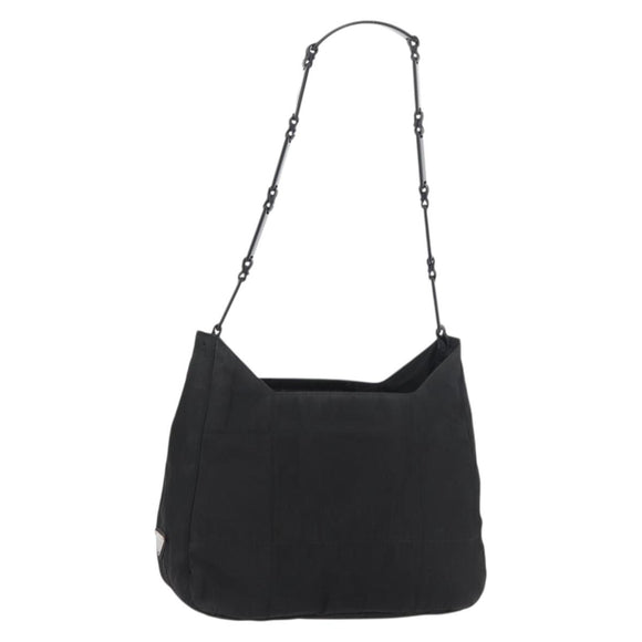 PRADA Shoulder Bag Nylon Black Silver Auth bs34797