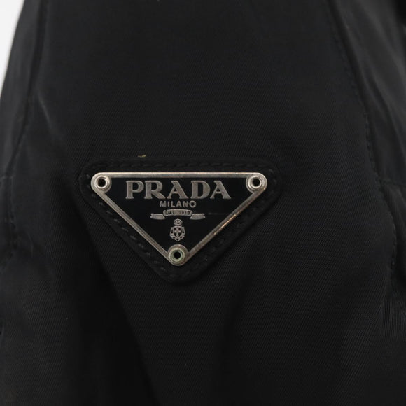 PRADA Shoulder Bag Nylon Black Silver Auth bs34797