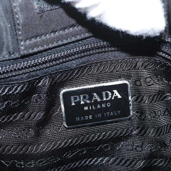 PRADA Shoulder Bag Nylon Black Silver Auth bs34797