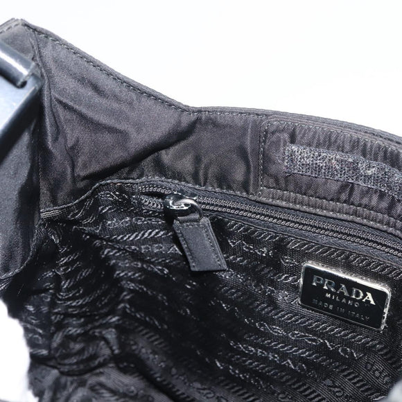PRADA Shoulder Bag Nylon Black Silver Auth bs34797
