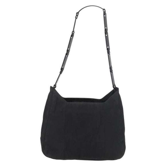 PRADA Shoulder Bag Nylon Black Silver Auth bs34797