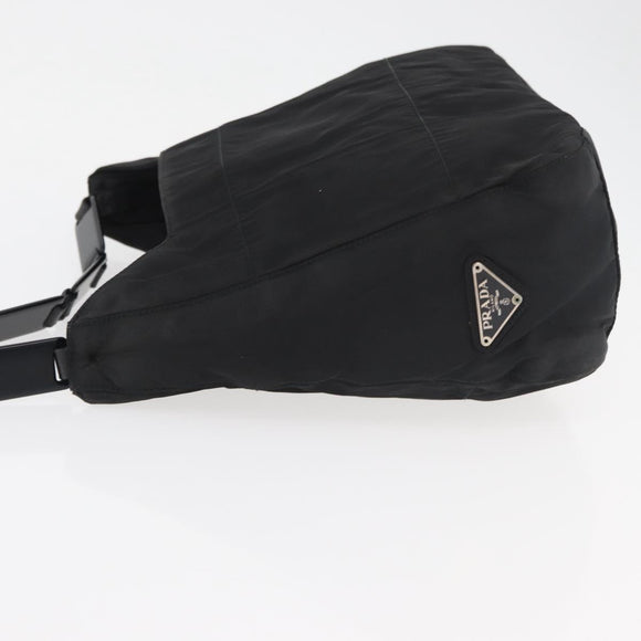 PRADA Shoulder Bag Nylon Black Silver Auth bs34797