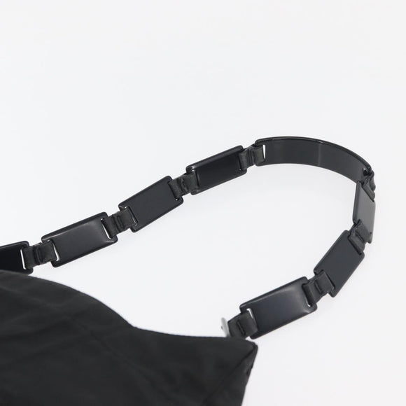 PRADA Shoulder Bag Nylon Black Silver Auth bs34797