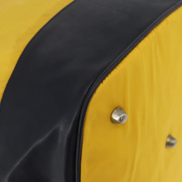 PRADA Shoulder Bag Nylon Yellow Silver Auth bs34799A