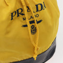 PRADA Shoulder Bag Nylon Yellow Silver Auth bs34799A-20