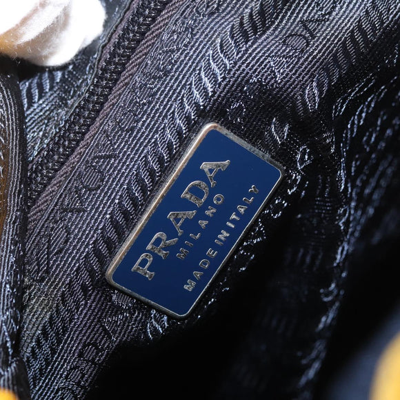 PRADA Shoulder Bag Nylon Yellow Silver Auth bs34799A