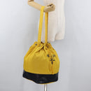 PRADA Shoulder Bag Nylon Yellow Silver Auth bs34799A-27