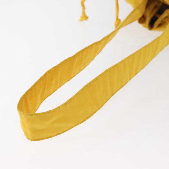 PRADA Shoulder Bag Nylon Yellow Silver Auth bs34799A