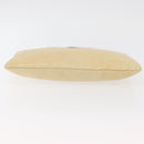 Miu Miu Hand Bag Leather Beige Silver Auth bs34801-6
