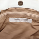 Miu Miu Hand Bag Leather Beige Silver Auth bs34801-19