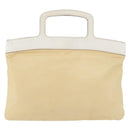 Miu Miu Hand Bag Leather Beige Silver Auth bs34801-13