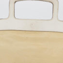 Miu Miu Hand Bag Leather Beige Silver Auth bs34801-3