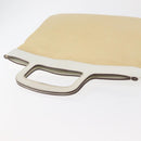 Miu Miu Hand Bag Leather Beige Silver Auth bs34801-7