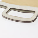 Miu Miu Hand Bag Leather Beige Silver Auth bs34801-8