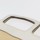 Miu Miu Hand Bag Leather Beige Silver Auth bs34801-14