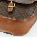 CELINE Macadam Canvas Shoulder Bag PVC Leather Brown Gold Auth bs34803-15