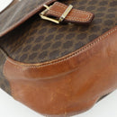 CELINE Macadam Canvas Shoulder Bag PVC Leather Brown Gold Auth bs34803-16