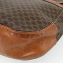 CELINE Macadam Canvas Shoulder Bag PVC Leather Brown Gold Auth bs34803-17