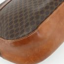CELINE Macadam Canvas Shoulder Bag PVC Leather Brown Gold Auth bs34803-18