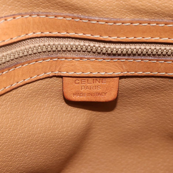 CELINE Macadam Canvas Shoulder Bag PVC Leather Brown Gold Auth bs34803