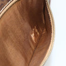 CELINE Macadam Canvas Shoulder Bag PVC Leather Brown Gold Auth bs34803-11