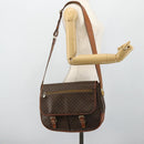 CELINE Macadam Canvas Shoulder Bag PVC Leather Brown Gold Auth bs34803-27