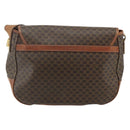 CELINE Macadam Canvas Shoulder Bag PVC Leather Brown Gold Auth bs34803-2