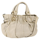 CELINE Hand Bag Leather 2way Gold Auth bs34804A-1