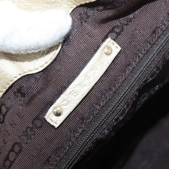 CELINE Hand Bag Leather 2way Gold Auth bs34804A