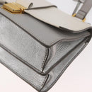 Miu Miu Shoulder Bag Leather Gray Gold Auth bs34805A-14