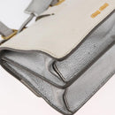 Miu Miu Shoulder Bag Leather Gray Gold Auth bs34805A-15