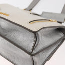 Miu Miu Shoulder Bag Leather Gray Gold Auth bs34805A-16