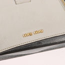 Miu Miu Shoulder Bag Leather Gray Gold Auth bs34805A-17