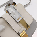 Miu Miu Shoulder Bag Leather Gray Gold Auth bs34805A-10