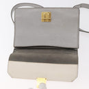 Miu Miu Shoulder Bag Leather Gray Gold Auth bs34805A-19