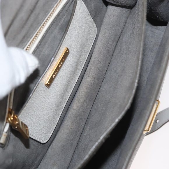 Miu Miu Shoulder Bag Leather Gray Gold Auth bs34805A