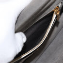 Miu Miu Shoulder Bag Leather Gray Gold Auth bs34805A-27