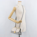 Miu Miu Shoulder Bag Leather Gray Gold Auth bs34805A-28