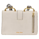 Miu Miu Shoulder Bag Leather Gray Gold Auth bs34805A-2