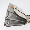 Miu Miu Shoulder Bag Leather Gray Gold Auth bs34805A-3